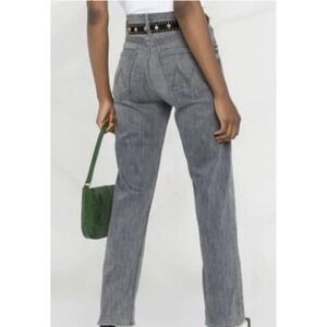 Mother Denim The Dropout Grim Shadows Gray Light‎ Wash Straight Ankle Jean 32